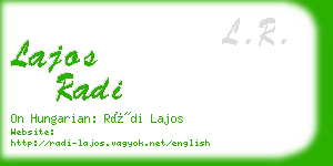 lajos radi business card